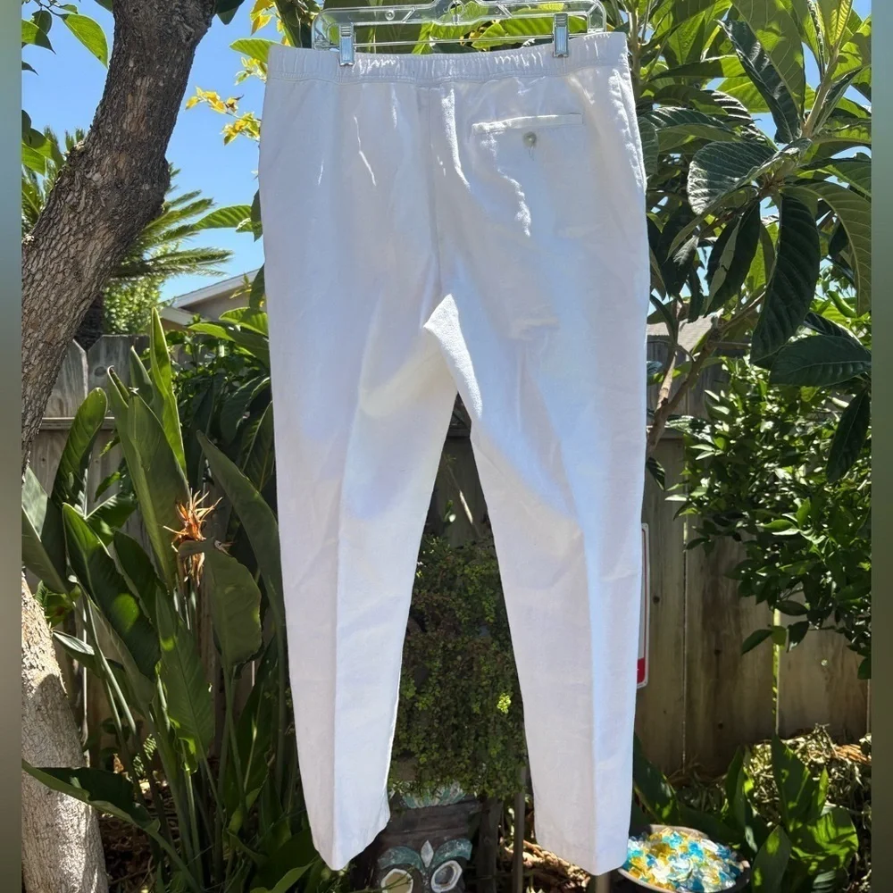 Marc Anthony Luxury Women’s White Linen Pants Size Medium - Picture 3 of 8